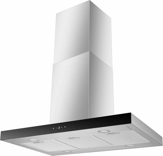 Respekta CH44199Ix-21 Hotte aspirante, 90 cm, 631, 7 m3/h, 63 dB, classe énergétique A, hotte de cuisine, évacuation et recyclage, acier inoxydable