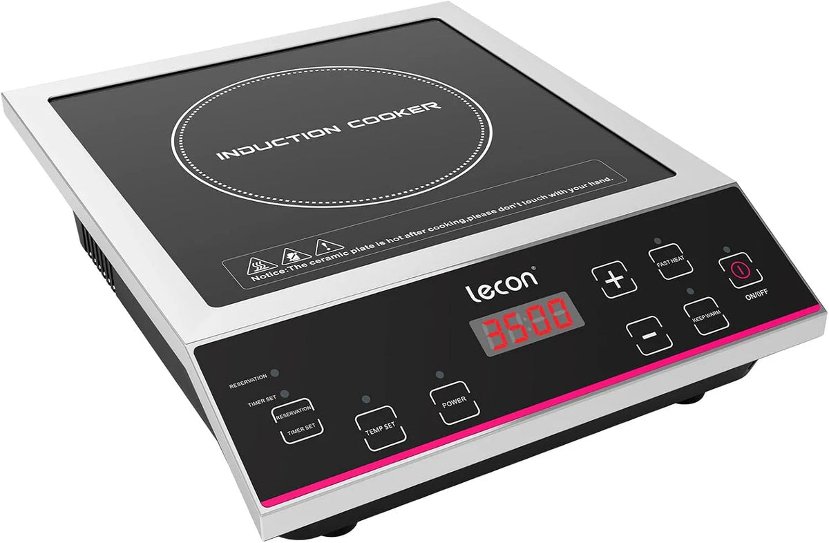 Plaque à induction, 3500 W, table de cuisson à induction, minuteur, acier inoxydable, Capacité de charge 50kg, Puissance de 3500W, contrôle de la