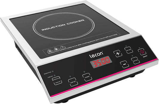 Plaque à induction, 3500 W, table de cuisson à induction, minuteur, acier inoxydable, Capacité de charge 50kg, Puissance de 3500W, contrôle de la