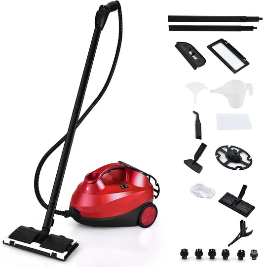 Nettoyeur vapeur, 1,5 L, 2000 W, SOARS, grand réservoir, usage sur sols, cuisine, voiture, vitres et canapé, rouge, Pression 4 Bar, Max 108℃
