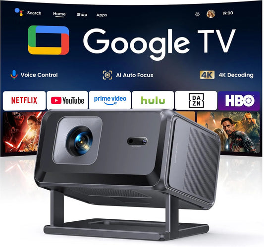 Google 1080P WiFi6 Smart TV, téléviseur, 4K UHD, Wi-Fi, portable, Bluetooth, Full HD, Zoom 50 % pour Home Cinéma, Auto Focus, Contrôle Vocal