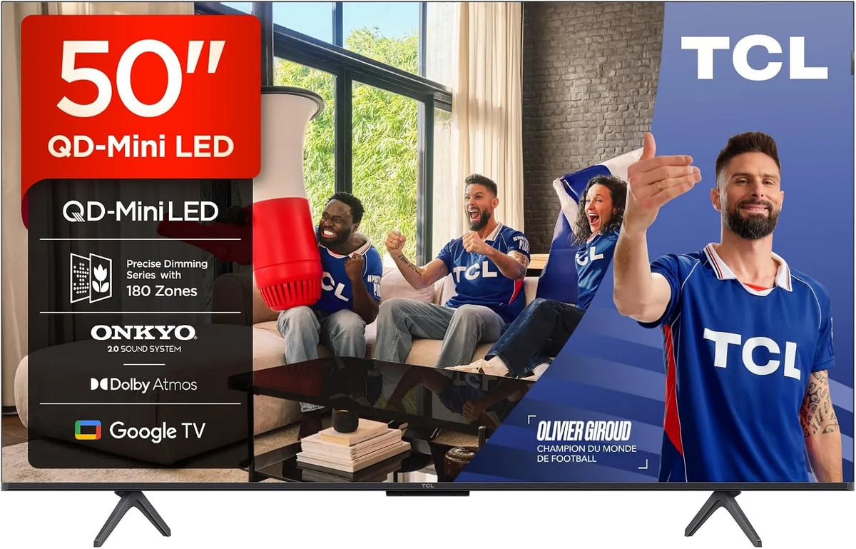 Google 50Q6C 1000nits Smart TV, 144 Hz, téléviseur, 4K UHD, HDR, Dolby Vision IQ et Atmos, système Audio Onkyo 2, Motion Clarity Pro 144Hz, TCL 50Q6C