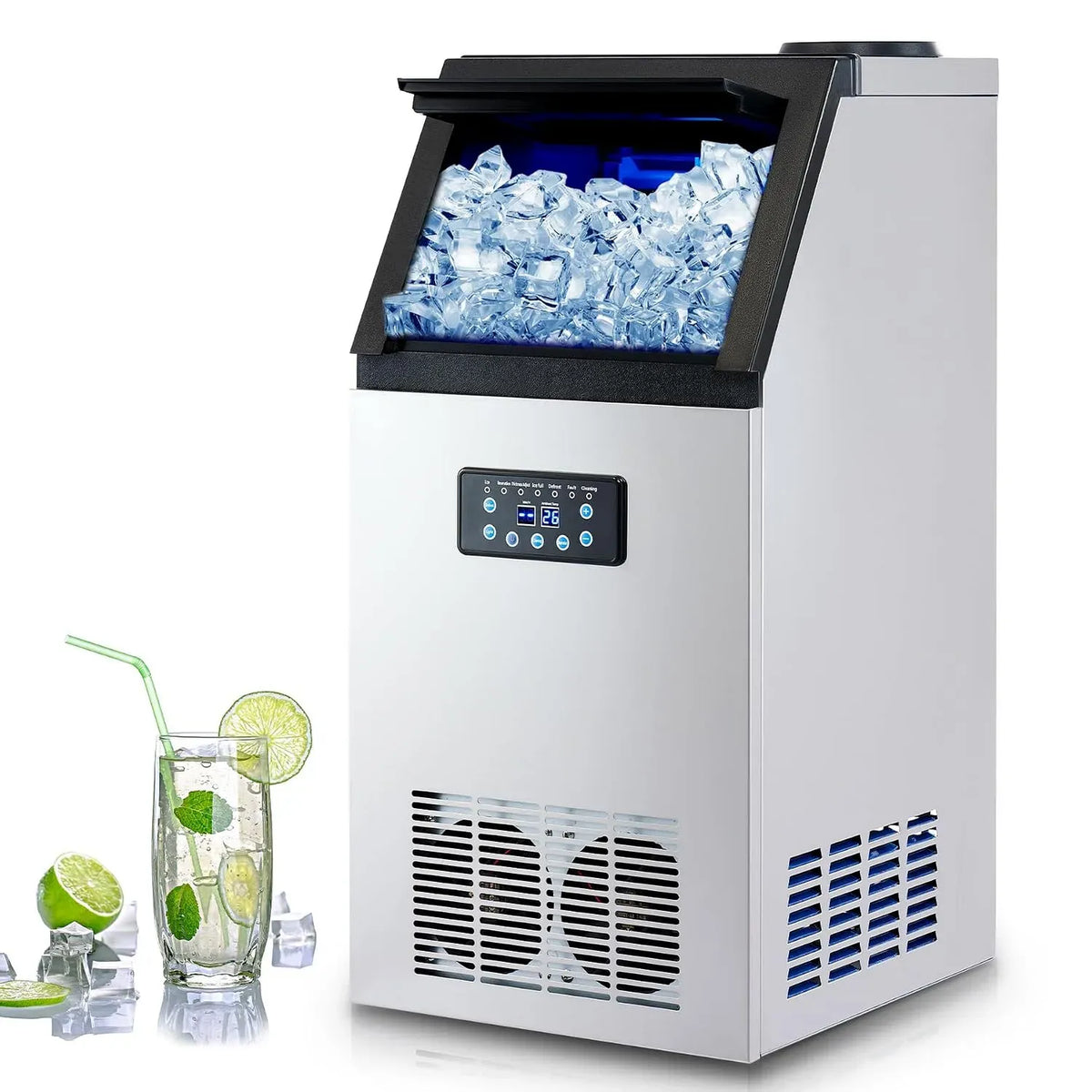 Machine à glaçons, 300 W, CO-Z kg/24, professionnel, restaurant, acier inoxydable, pour la Maison Bar Bureau Café Restaurant