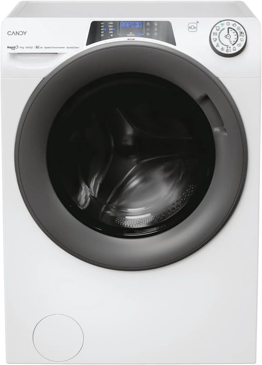 Candy 496BWMR9/1-S Lave-linge, 9 kg, blanc, min Bianco, Candy RapidÓ PRO RP 496BWMR9/1-S lavatrice Caricamento frontale 9 kg 1400 Giri
