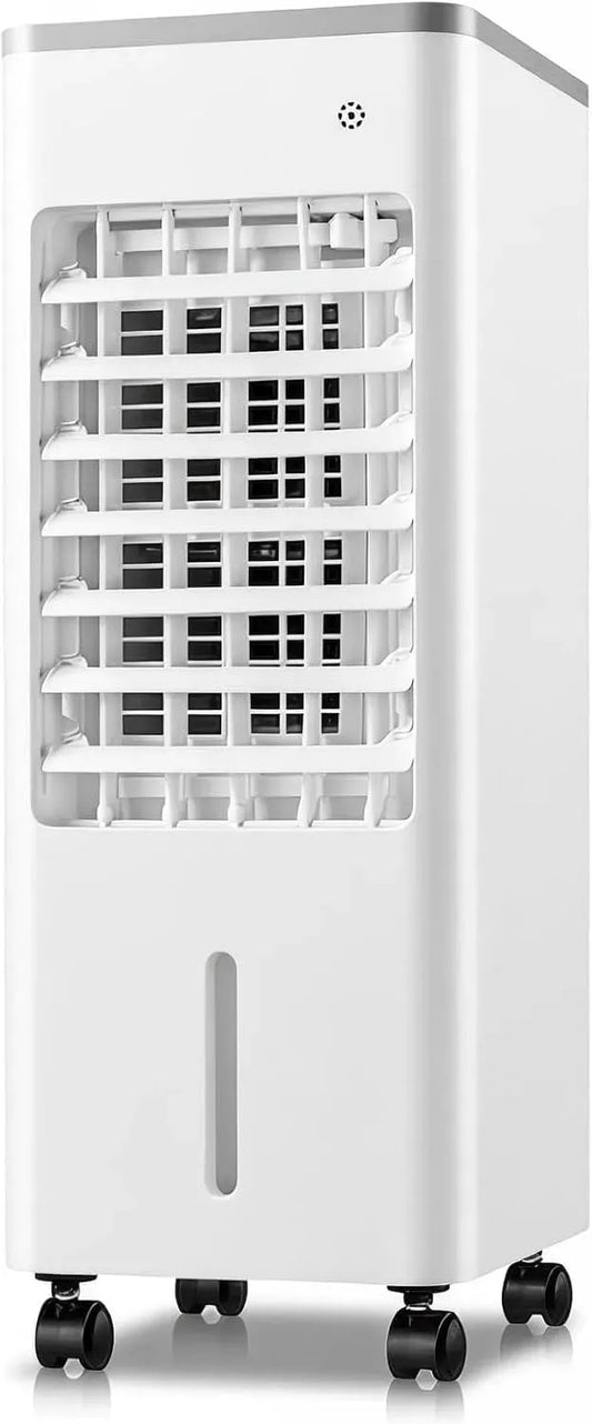 Rafraîchisseur d'air, 6 L, Rafraîchisseur 4-en-1, minuteur, 3 vitesses, grand réservoir, silencieux, 4 Blocs Réfrigérants, Minuterie Jusqu'à 7,5 h