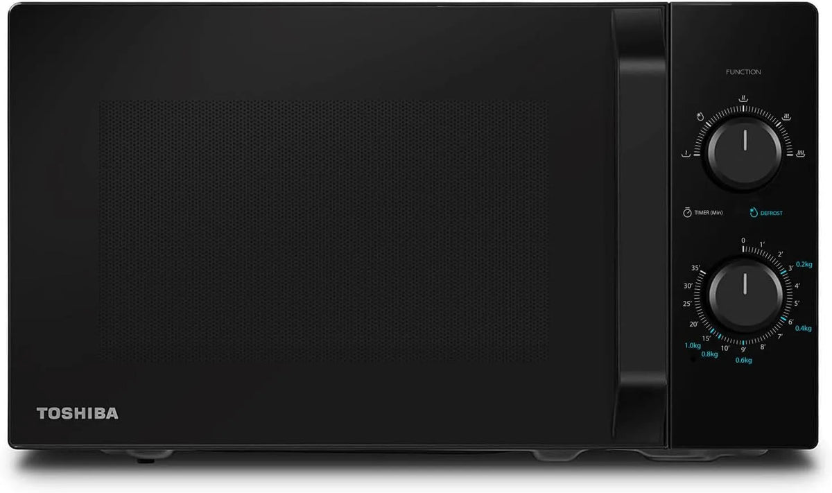 Toshiba MW2-MM20PF Micro-ondes, 20 L, 800 W, éclairage LED, décongélation, four micro-ondes, noir, 5 Niveaux de Puissance, 800W, Micro-ondes sur Pied