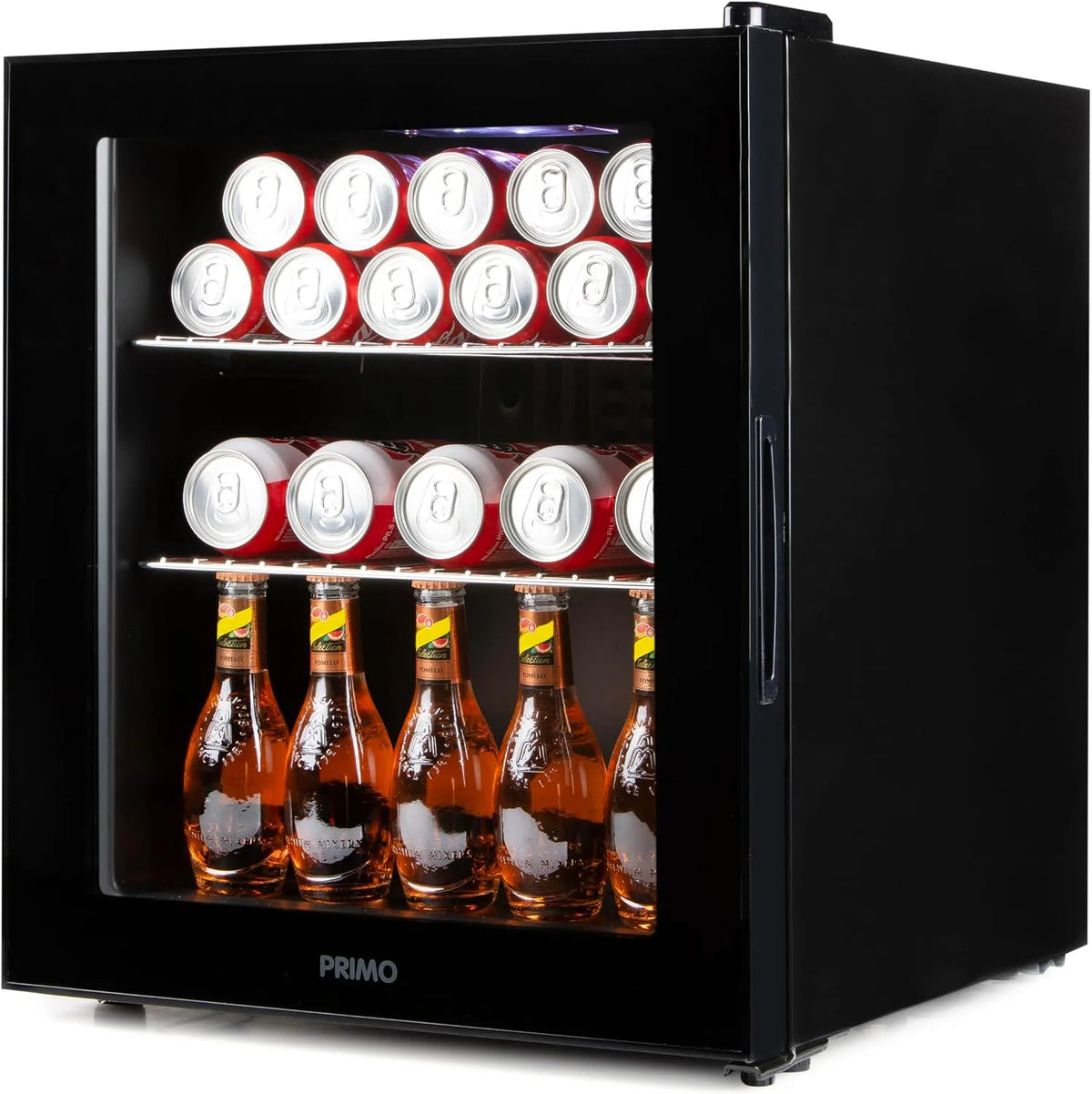 Réfrigérateur, 46 L, PRIMO PR178BC, pose libre, verre, noir, Minibar, PRIMO PR178BC Réfrigérateur à boissons - Minibar - Mini réfrigérateur - Porte