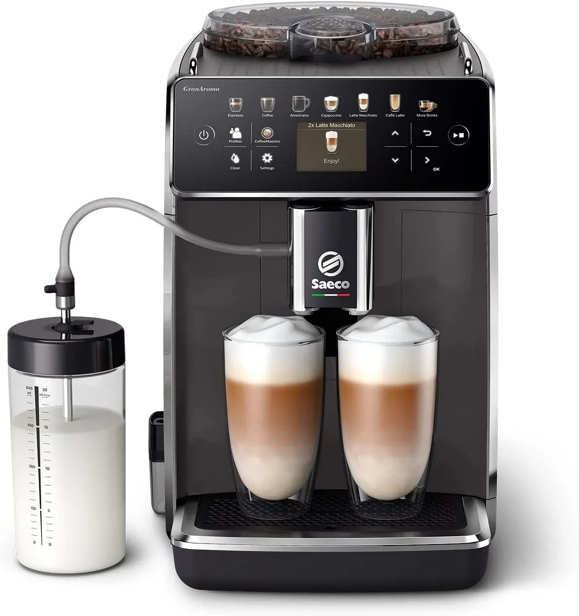 Saeco SM6580/10 machine à caf, machine à café électrique, noir, bois, 2,4 pouces