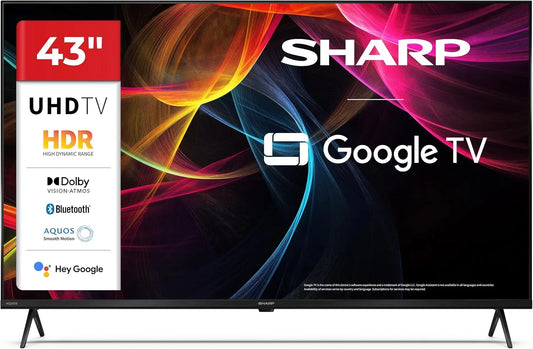 Google 43HL4365E 2.1x4 Smart TV, 43 pouces, 60 Hz, téléviseur, 4K UHD, HDR, son Dolby, HDMI, USB, Bluetooth, noir, Dolby Atmos 2x10W, HDR10, USBx2