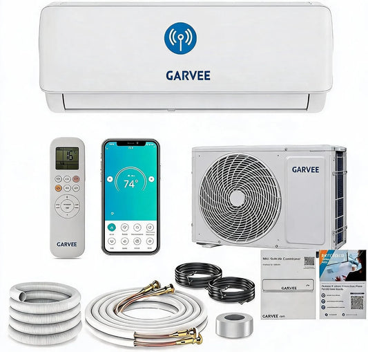 Climatiseur R32, installation murale, minuteur, Wi-Fi, Inverter, silencieux, App, ≈4500 frigories, Chaud