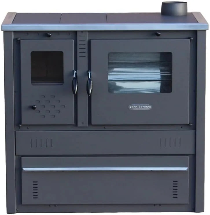 Cuisinière avec four, Ø150 droite, RUSTICO ECO Cuisinière à bois A+ 10 KW