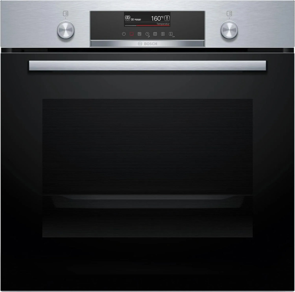 Bosch HBG579BS3F Four électrique, encastrable, effet 3D, acier inoxydable, Série 6, HotAir 3D, Pyrolyse, AirFry, Inox, AutoPilot, Cleaning Assistance