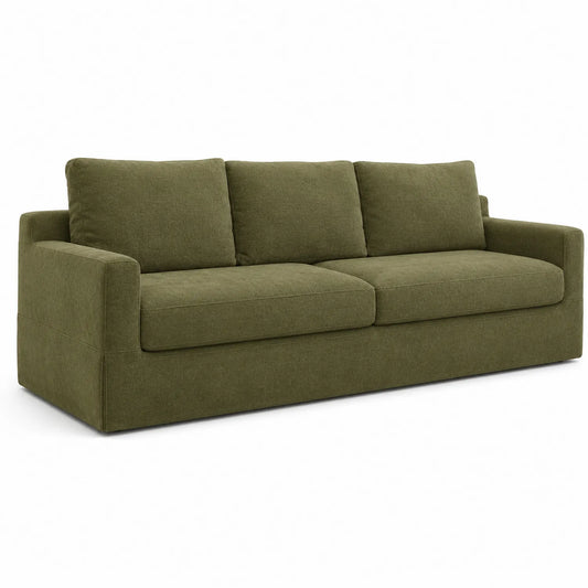 Canapé en tissu vert 220x90x85 cm