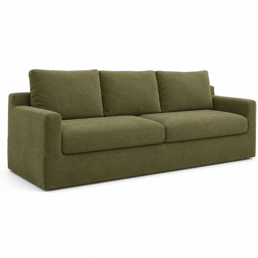 Canapé en tissu vert 220x90x85 cm