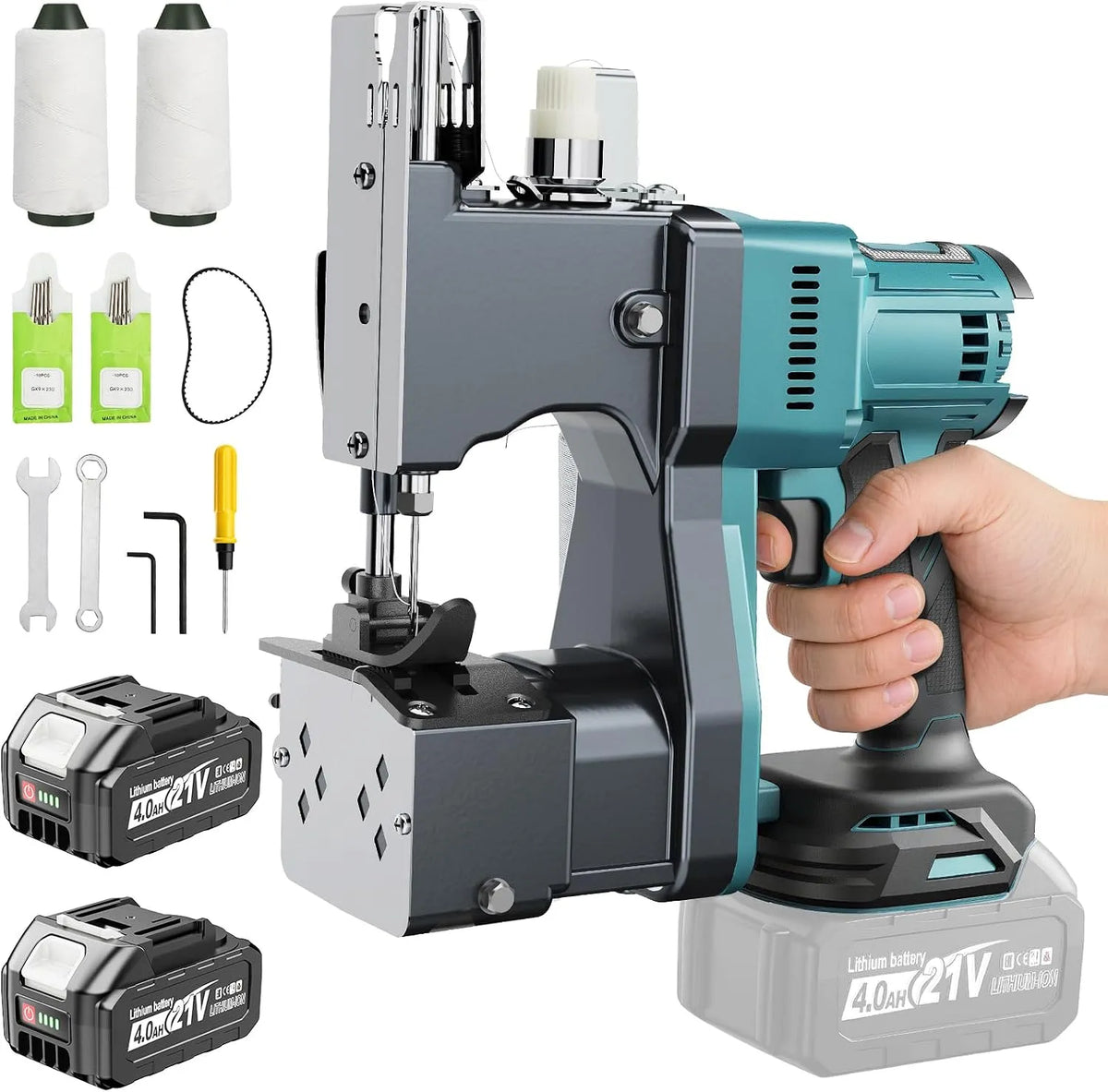 Makita Machine À Coudre, Batterie, Portable, machine à coudre électrique, 18 V, pour Sacs/Tissu/Riz/Papier