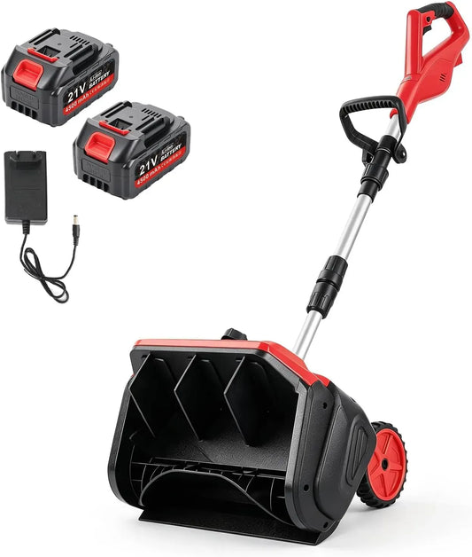 pelle à neige électrique sans balais de 40 cm de large, Souffleuse à neige sans fil avec 2 batteries de 4,5 Ah, distance de la souffleuse à neige de