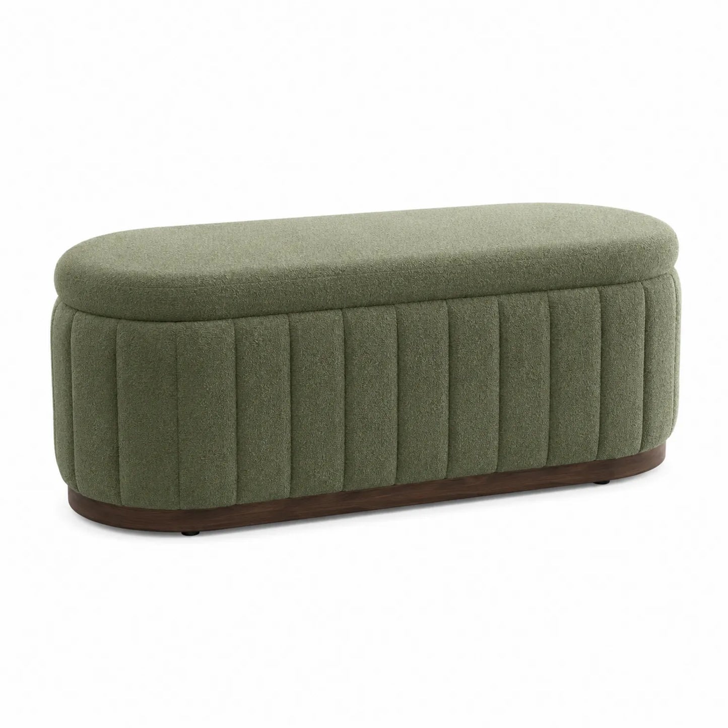 Banc rectangulaire en polyester vert avec base en bois