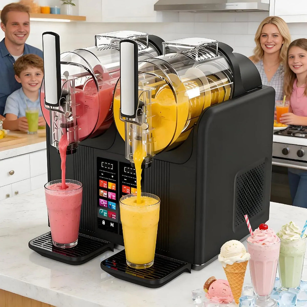 Machine À Granita, machine à granité, 2026,430 W, tactile, verrouillage, grand réservoir, noir, pour Préparer Granitas
