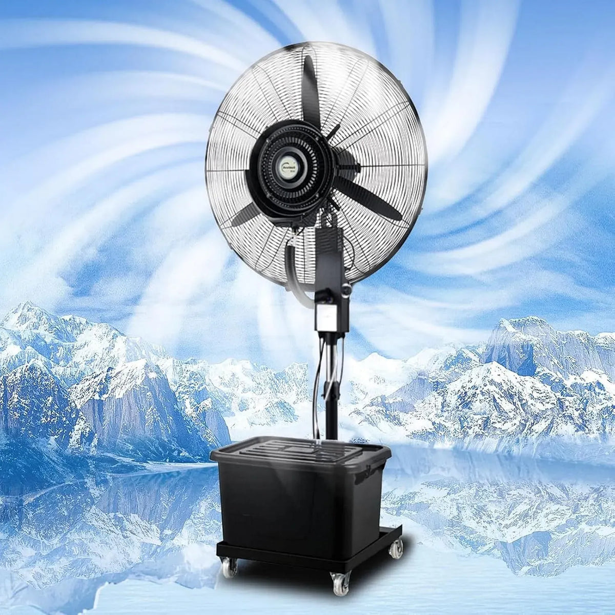 Ventilateur 71cm/28in, 42 L, industriel, 3 vitesses, grand réservoir, commerce, 3 Vitesses，haute vélocité pour terrasse, entrepôt et commerce