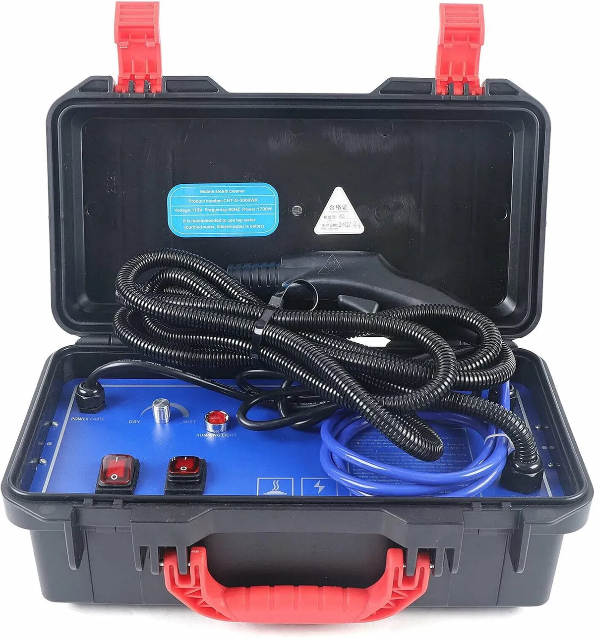 Nettoyeur vapeur, 3000 W, 100 à 130 °C, portable, usage sur sols, cuisine, voiture, vitres et canapé, Électrique à Haute Pression 3-5 Bars