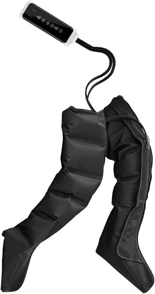 Bottes de pressothérapie – massage par compression d'air, usage à domicile, noir