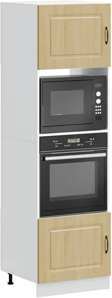 Micro-ondes, 60 x 57 x 207 cm, encastrable, four micro-ondes, Kalmar Lot de 2 armoires encastrées pour cuisinière