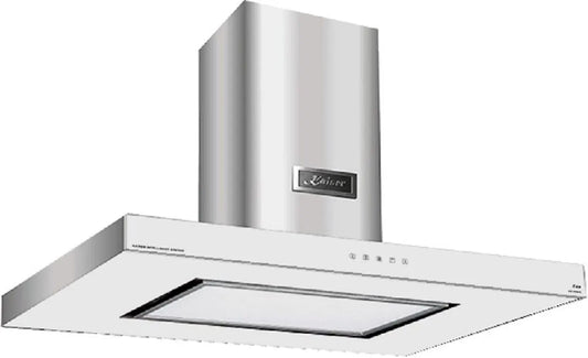 Hotte aspirante, 90 cm, 9434 W, 1250 m3/h, hotte de cuisine, acier inoxydable, blanc, Éclairage des surfaces LED
